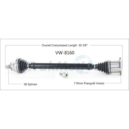 Surtrack Axle New Cv Axle Shaft, VW-8160 VW-8160